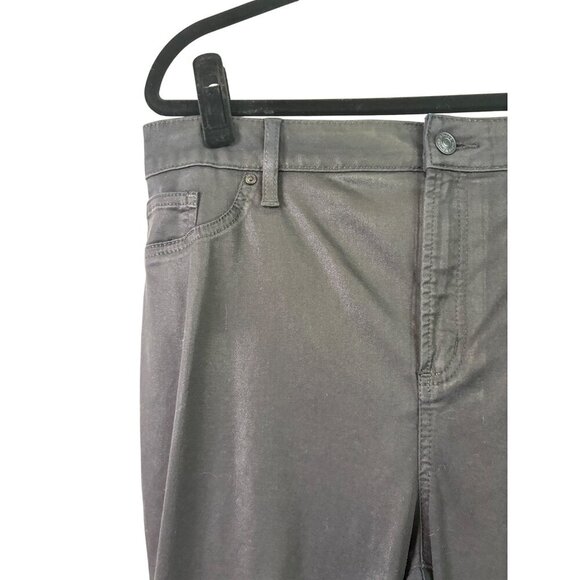 Chicos Women's Shiny Black Stretch Jegging Pants W Front & Back Pockets Size 14 - Picture 4 of 13